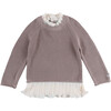 Irene Pleated Neck Ruffle Hem Sweater, Lilac - Sweaters - 1 - thumbnail