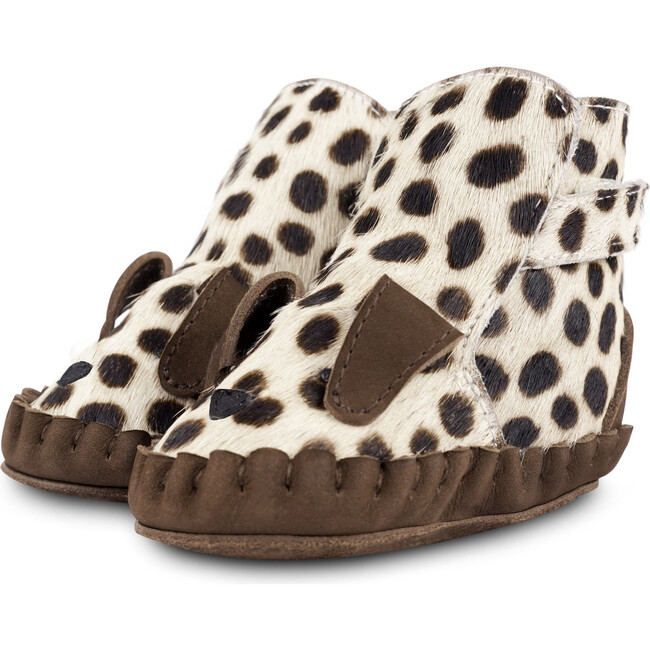 Kapi Exclusive Spotted Cow Hair Booties, Dalmatian Black