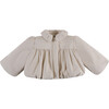 Felize Gathered Chest Long Puff Sleeve Jacket, Warm White - Jackets - 1 - thumbnail