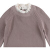 Irene Pleated Neck Ruffle Hem Sweater, Lilac - Sweaters - 4