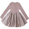 Furre Knit Bodice Gathered Skirt Dress, Lilac - Dresses - 3