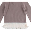 Irene Pleated Neck Ruffle Hem Sweater, Lilac - Sweaters - 6