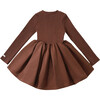 Furre Knit Bodice Gathered Skirt Dress, Mahogany - Dresses - 2