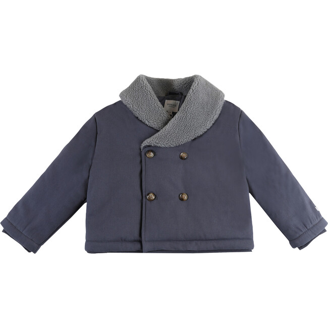 Crulli Sherpa Collar Double Breasted Jacket, Dark Spruce