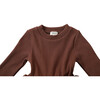 Furre Knit Bodice Gathered Skirt Dress, Mahogany - Dresses - 3