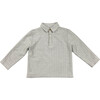 Bartus Polo Collar Long Sleeve Shirt, White Sand Melange - Shirts - 1 - thumbnail