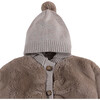 Birie Sherpa Pom Pom Hooded Zipper Jacket, Taupe Teddy - Jackets - 3