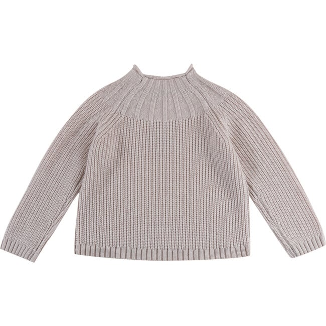 Dawi Ribbed Close Neck Raglan Sleeve Sweater, Soft Sand - Sweaters - 3