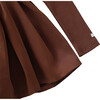 Furre Knit Bodice Gathered Skirt Dress, Mahogany - Dresses - 4
