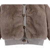 Birie Sherpa Pom Pom Hooded Zipper Jacket, Taupe Teddy - Jackets - 4