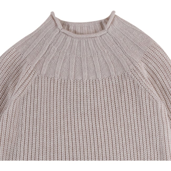 Dawi Ribbed Close Neck Raglan Sleeve Sweater, Soft Sand - Sweaters - 4