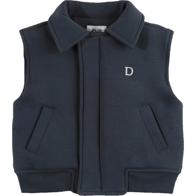 Baby Druun Slant Pocket Zipper Gilet, Stone Grey - Vests - 1