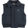 Baby Druun Slant Pocket Zipper Gilet, Stone Grey - Vests - 1 - thumbnail