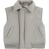 Baby Druun Slant Pocket Zipper Gilet, Dusty Green - Vests - 1 - thumbnail