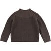 Dawi Ribbed Close Neck Raglan Sleeve Sweater, Espresso Melange - Sweaters - 3