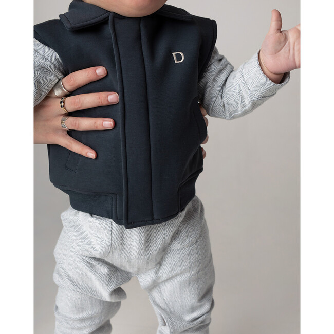 Baby Druun Slant Pocket Zipper Gilet, Stone Grey - Vests - 2