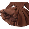 Furre Knit Bodice Gathered Skirt Dress, Mahogany - Dresses - 6