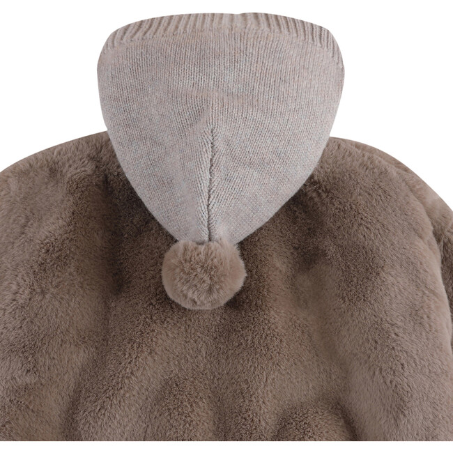 Birie Sherpa Pom Pom Hooded Zipper Jacket, Taupe Teddy - Jackets - 6