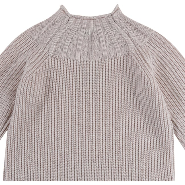 Dawi Ribbed Close Neck Raglan Sleeve Sweater, Soft Sand - Sweaters - 7