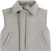 Baby Druun Slant Pocket Zipper Gilet, Dusty Green - Vests - 3