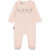 Winter Garden Embroidered Long Sleeve Footie, Powder Pink - Footie Pajamas - 1 - thumbnail