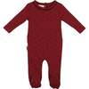 Winter Berries Round Neck Long Sleeve Footie, Bordeaux - Footie Pajamas - 1 - thumbnail