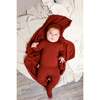 Winter Berries Round Neck Long Sleeve Footie, Bordeaux - Footie Pajamas - 3