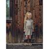 Waffle Knit Tiered Yoke Ribbed Waist A-Line Short Skirt, Taupe - Skirts - 2