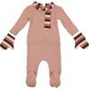 Winter Striped Long Sleeve Footie, Mauve - Footie Pajamas - 1 - thumbnail