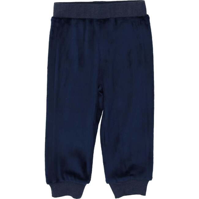 Velour Ribbed Waist & Cuff Crew Pants, Navy