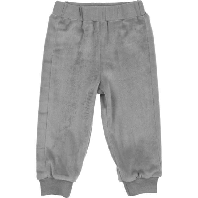 Velour Ribbed Waist & Cuff Crew Pants, Grey