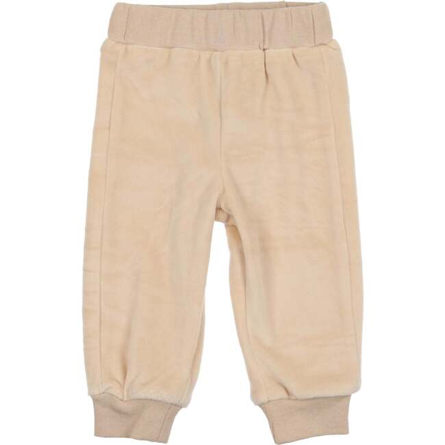 Velour Ribbed Waist & Cuff Crew Pants, Cream