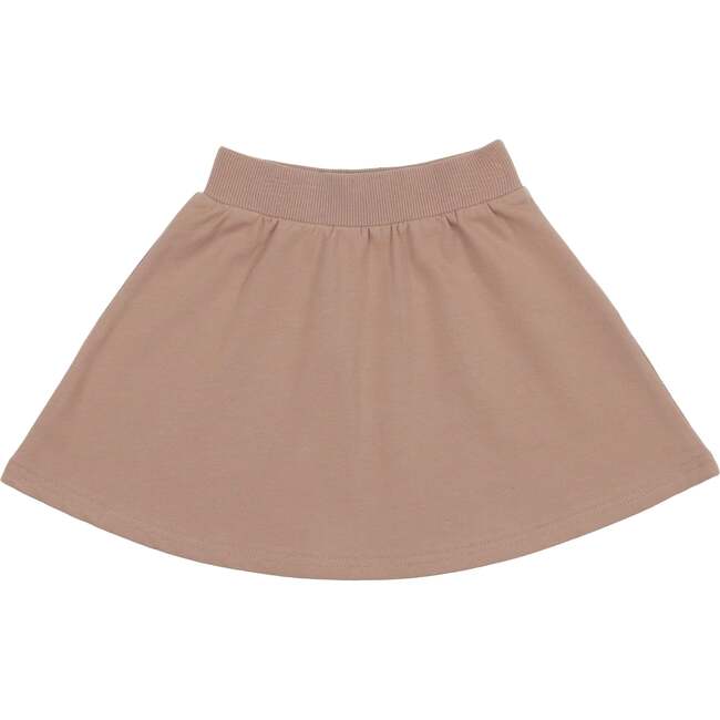 Super Bubble Ribbed Waist A-Line Short Skirt, Mauve