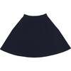 Super Bubble Ribbed Waist A-Line Short Skirt, Navy - Skirts - 1 - thumbnail