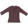 Unisex Cotton Cashmere Zipper Henley Shirt, Burgundy - T-Shirts - 1 - thumbnail