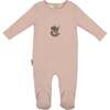 Star Gazer Round Neck Long Sleeve Footie, Mauve - Footie Pajamas - 1 - thumbnail