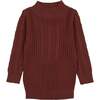 Split Style Knit Mao Collar Crew Fit Sweater, Rust - Sweaters - 1 - thumbnail