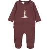 Snow Bunny Round Neck Long Sleeve Footie, Berry - Footie Pajamas - 1 - thumbnail