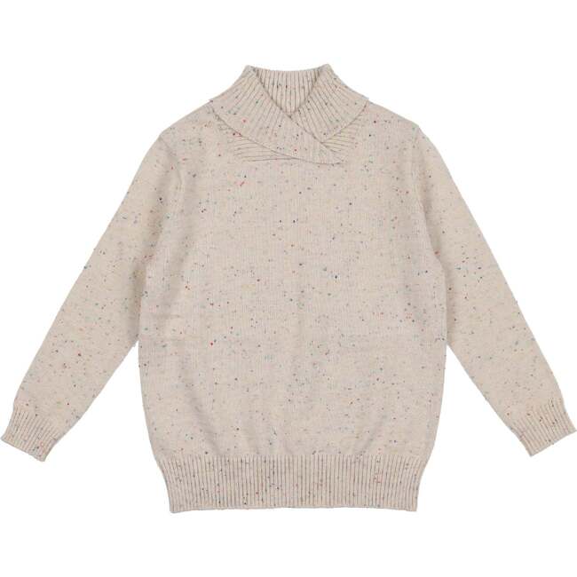 Shawl Collar Relaxed Fit Sweater, Confetti Cake