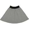 Soft Gingham Ribbed Waist A-Line Short Skirt, Black - Skirts - 1 - thumbnail