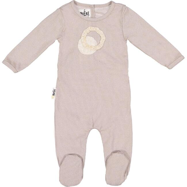 Shadow Shape Long Sleeve Footie, Champagne - Footie Pajamas - 1