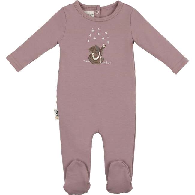 Star Gazer Round Neck Long Sleeve Footie, Mulberry