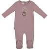 Star Gazer Round Neck Long Sleeve Footie, Mulberry - Footie Pajamas - 1 - thumbnail