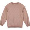 Ruffle Pine Crew Neck Ruffle Shoulder Long Sleeve Sweater, Mauve - Sweaters - 1 - thumbnail