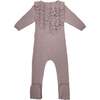 Ruffle Chest Long Sleeve Footie, Pale Mauve - Footie Pajamas - 1 - thumbnail