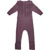 Ruffle Chest Long Sleeve Footie, Berry - Footie Pajamas - 1 - thumbnail