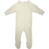 Multi Knit Long Sleeve Footie, Ivory - Footie Pajamas - 1 - thumbnail