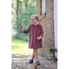 Royal Velvet Smocked Shect & Cuff A-Line Dress, Mauve - Dresses - 2