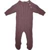 Multi Knit Long Sleeve Footie, Berry - Footie Pajamas - 1 - thumbnail