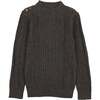 Marled Multi Knit Crew Fit Sweater, Charcoal - Sweaters - 1 - thumbnail